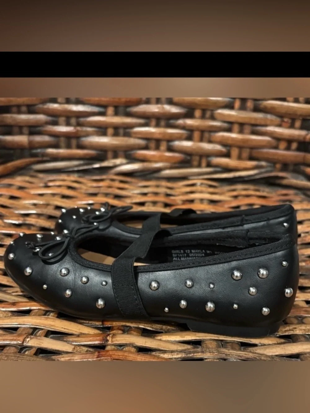 Dolce Vita Black Studded Kids Dress Shoes in Girls size 12. Great condition!